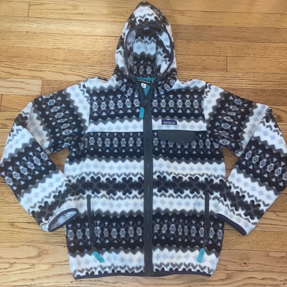 Patagonia Lightweight Synchilla Snap T Hooded Jacket Sz M Aztec Tribal Southwest